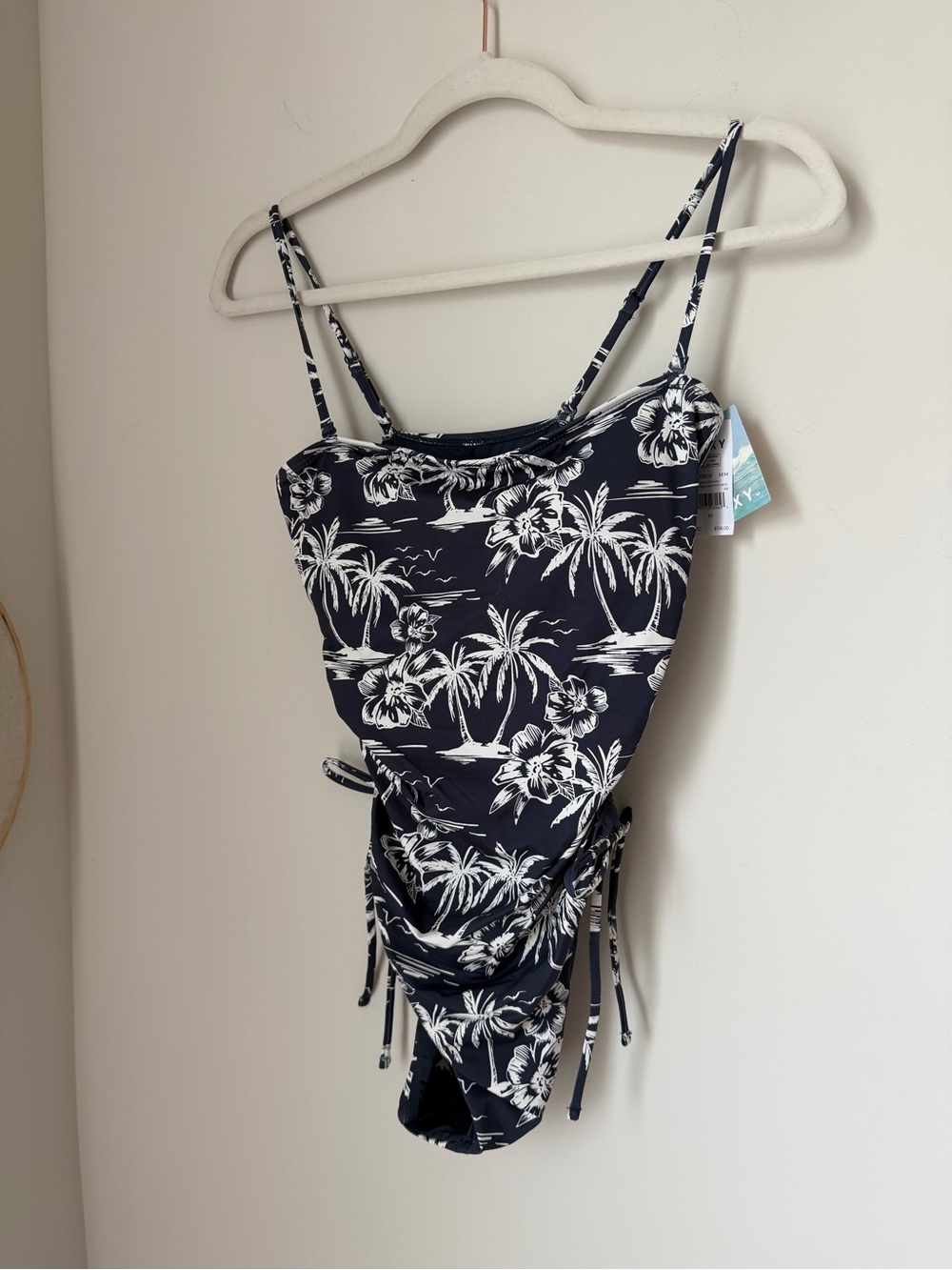 Roxy Navy and White Tropical One-Piece Swimsuit